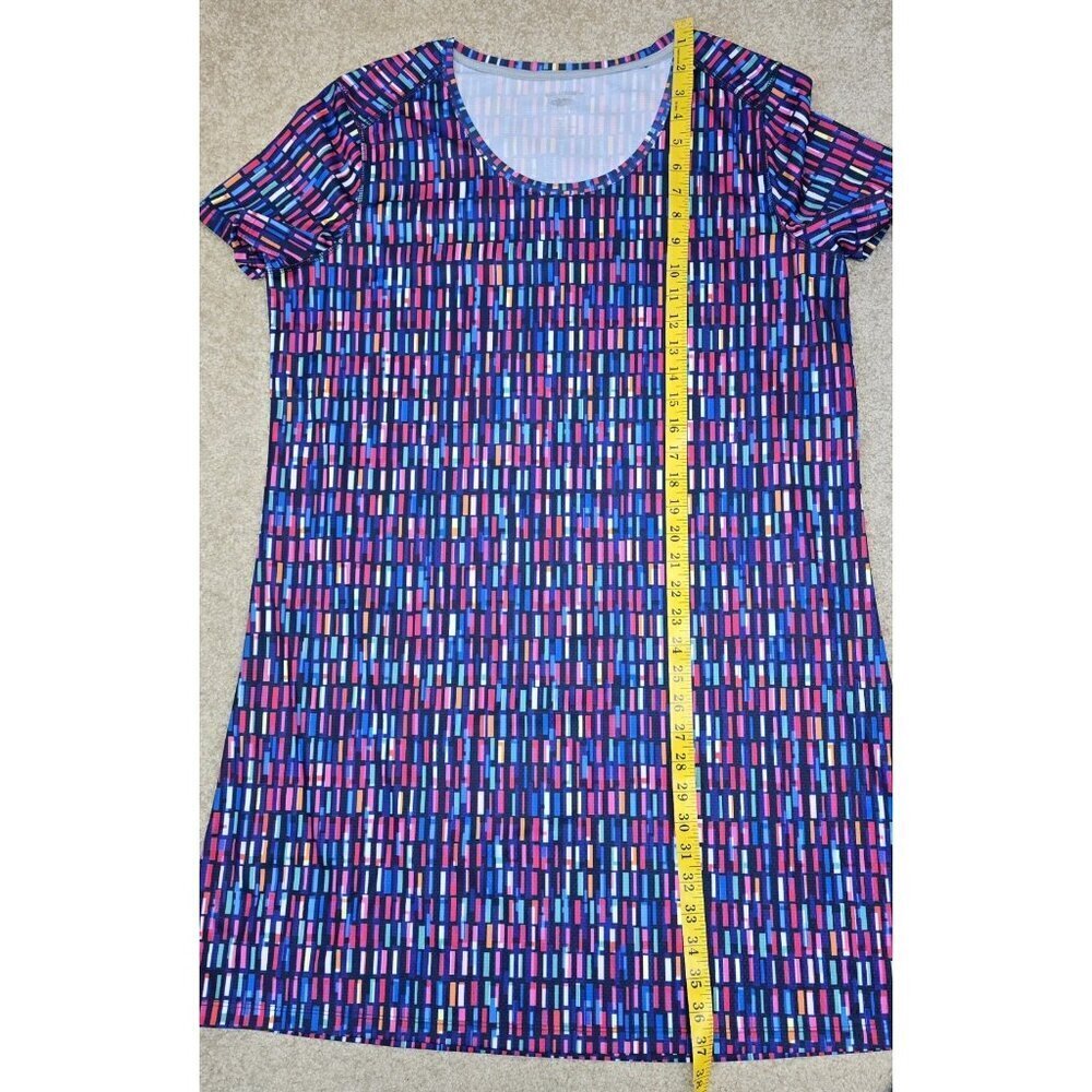 Reel Legends Outdoor Shirt Dress XL Multicolor Geometric Short Sleeve Fishing - Picture 5 of 5